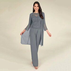 Azazie “Florida” Mother-of-the-Bride/Groom 3-Piece Set / Steel Grey / Size A8